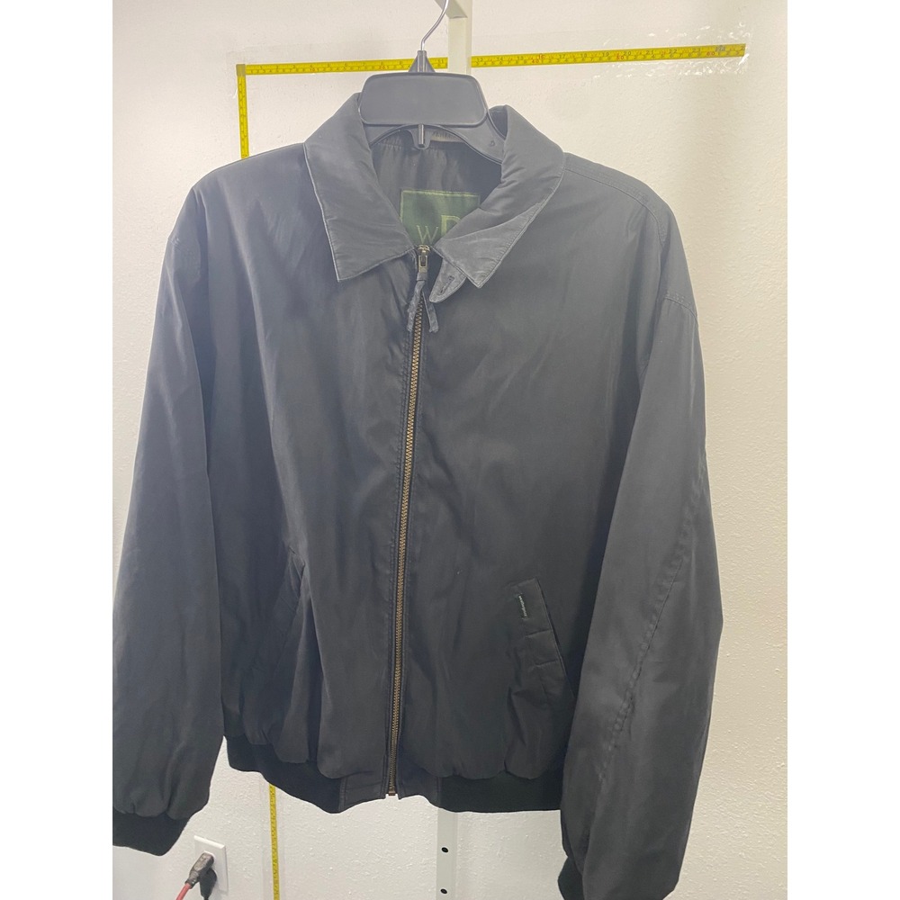 Weatherproof Mens Black Full Zip Bomber Jacket Large WPL‎ 11590 Lightweight Coat